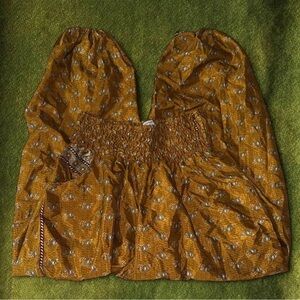 earthbound gold silk harem pants